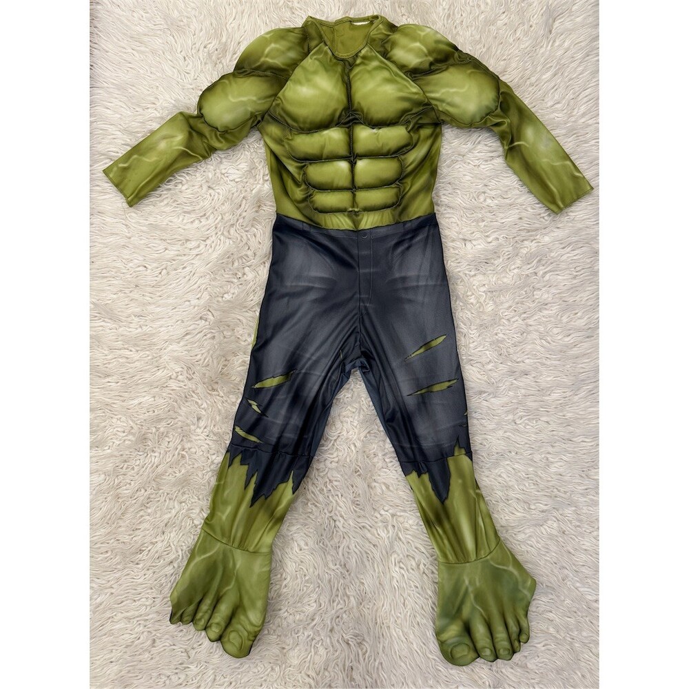 Rubie's Marvel Avengers Hulk Costume Kids M Green Muscle Chest Jumpsuit
